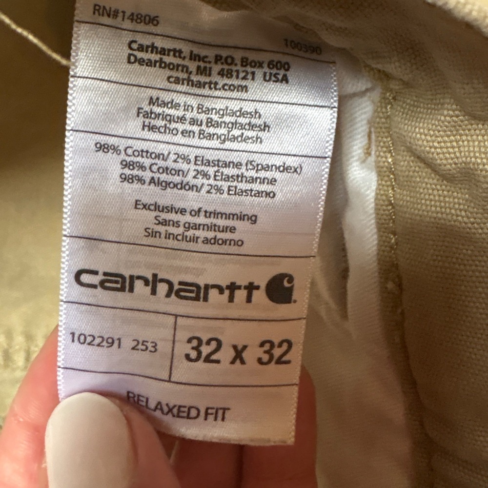 Carhartt Carpenter Pants Tan Relaxed Fit Utility Canvas SIZE 32x32 - Picture 4 of 7